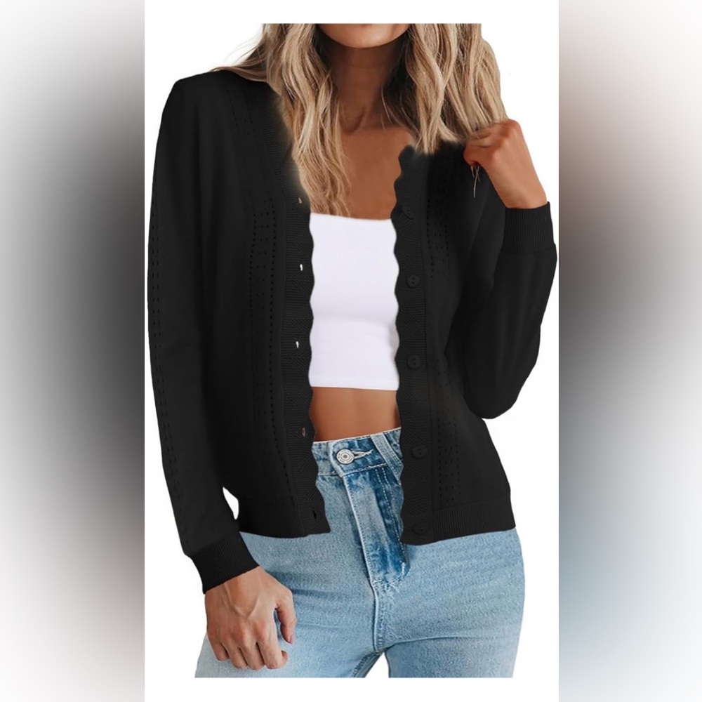 Women's Black Cardigan Sweater NWT XXL